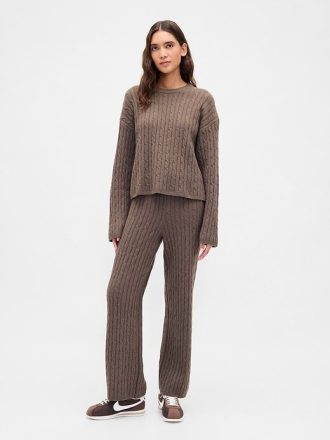 Sweter CashSoft Oversized z warkoczowym splotem