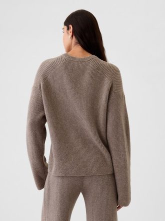 Sweter CashSoft Shaker-Stitch z okrągłym dekoltem