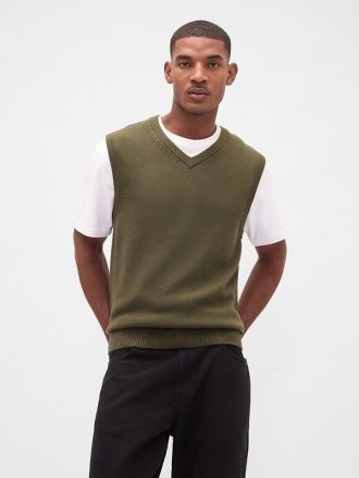 Sweter-kamizelka z dekoltem w serek