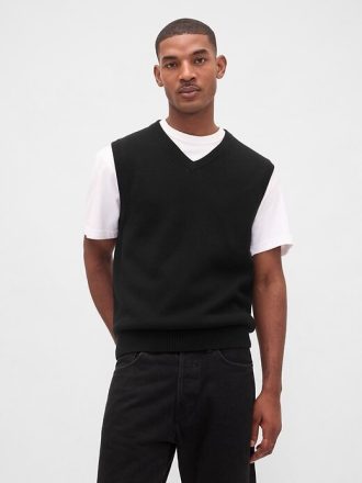 Sweter-kamizelka z dekoltem w serek