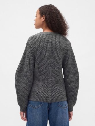 Sweter kardigan z rękawami beczkowymi