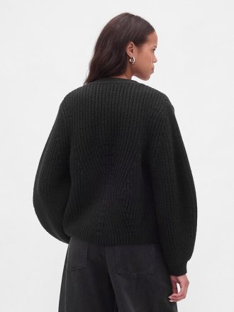 Sweter kardigan z rękawami beczkowymi