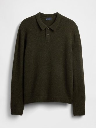 Sweter polo z mieszanki wełny merynosów