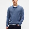 Sweter polo z mieszanki wełny merynosów