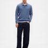 Sweter polo z mieszanki wełny merynosów