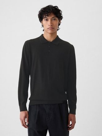 Sweter polo z wełny merino