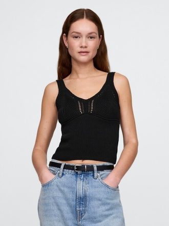Sweter szydełkowy z krótkim rękawem