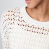 Sweter szydełkowy z okrągłym dekoltem, 100% bawełny