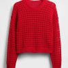 Sweter szydełkowy z okrągłym dekoltem, 100% bawełny