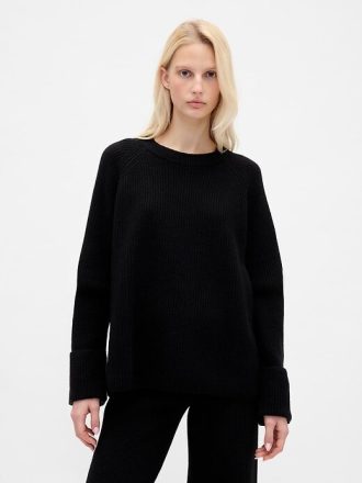 Sweter typu boyfriend CashSoft Shaker-Stitch