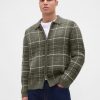 Sweter w kratę szczotkowaną z zamkiem błyskawicznym