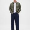Sweter w kratę szczotkowaną z zamkiem błyskawicznym