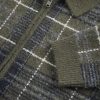 Sweter w kratę szczotkowaną z zamkiem błyskawicznym