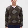 Sweter w romby szczotkowane