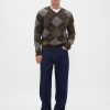 Sweter w romby szczotkowane