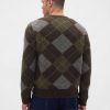 Sweter w romby szczotkowane