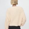 Sweter z dekoltem w serek, 100% bawełny, ściegiem shaker