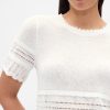 Sweter z mieszanki lnu i pointelle, krótki top Sweter z mieszanki lnu i pointelle, krótki top