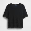 Sweter z mieszanki lnu i pointelle, krótki top