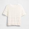 Sweter z mieszanki lnu i pointelle, krótki top Sweter z mieszanki lnu i pointelle, krótki top