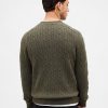Sweter z mieszanki wełny merynosów o splocie warkoczowym