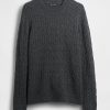 Sweter z mieszanki wełny merynosów o splocie warkoczowym