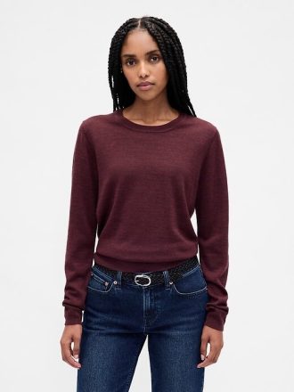 Sweter z okrągłym dekoltem z wełny merynosów