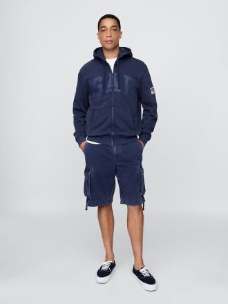 Szorty cargo typu baggy z twillu