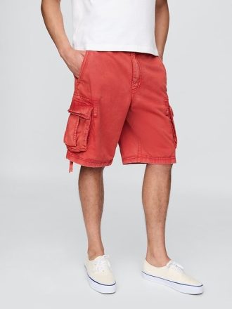 Szorty cargo typu baggy z twillu
