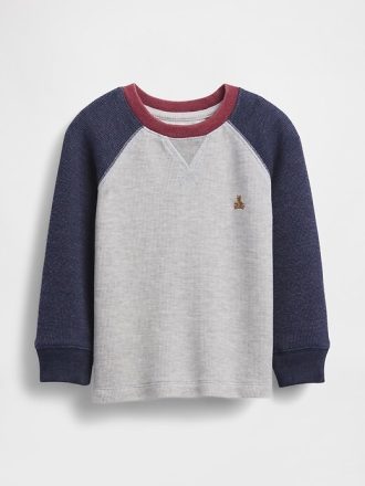 Teksturowany sweter z okrągłym dekoltem dla niemowląt i małych dzieci