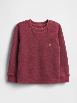 Teksturowany sweter z okrągłym dekoltem dla niemowląt i małych dzieci