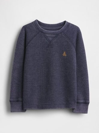 Teksturowany sweter z okrągłym dekoltem dla niemowląt i małych dzieci