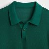 Teksturowany szydełkowy sweter polo