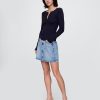 Top sweterkowy Henley Pointelle