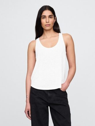 Top typu racerback z mieszanki lnu