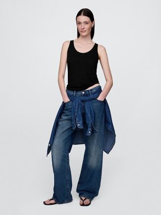 Top typu racerback z mieszanki lnu