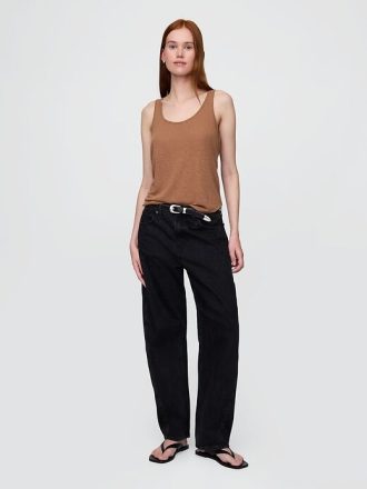 Top typu racerback z mieszanki lnu