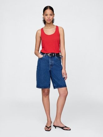 Top typu racerback z mieszanki lnu