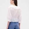 Top z kołnierzykiem z falbanką i dekoltem w serek Top z kołnierzykiem z falbanką i dekoltem w serek