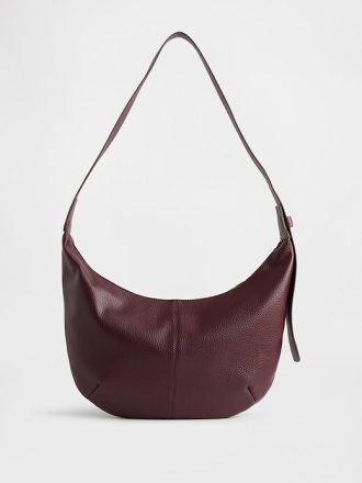 Wegańska skórzana torba typu crossbody z luźną podszewką