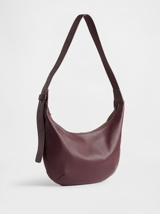 Wegańska skórzana torba typu crossbody z luźną podszewką