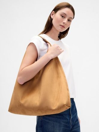 Wegańska torba typu tote z zamszu