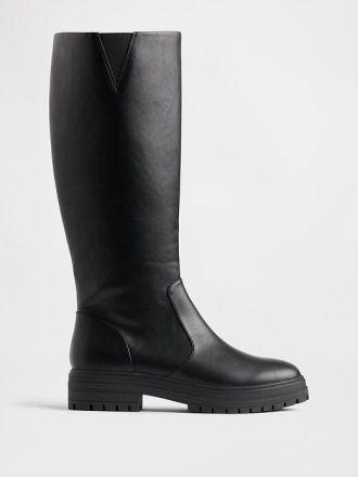 Wysokie buty z wegańskiej skóry z podeszwą typu Lug
