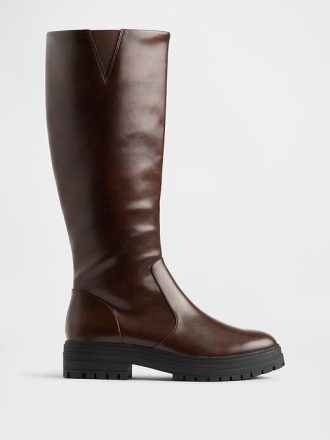 Wysokie buty z wegańskiej skóry z podeszwą typu Lug